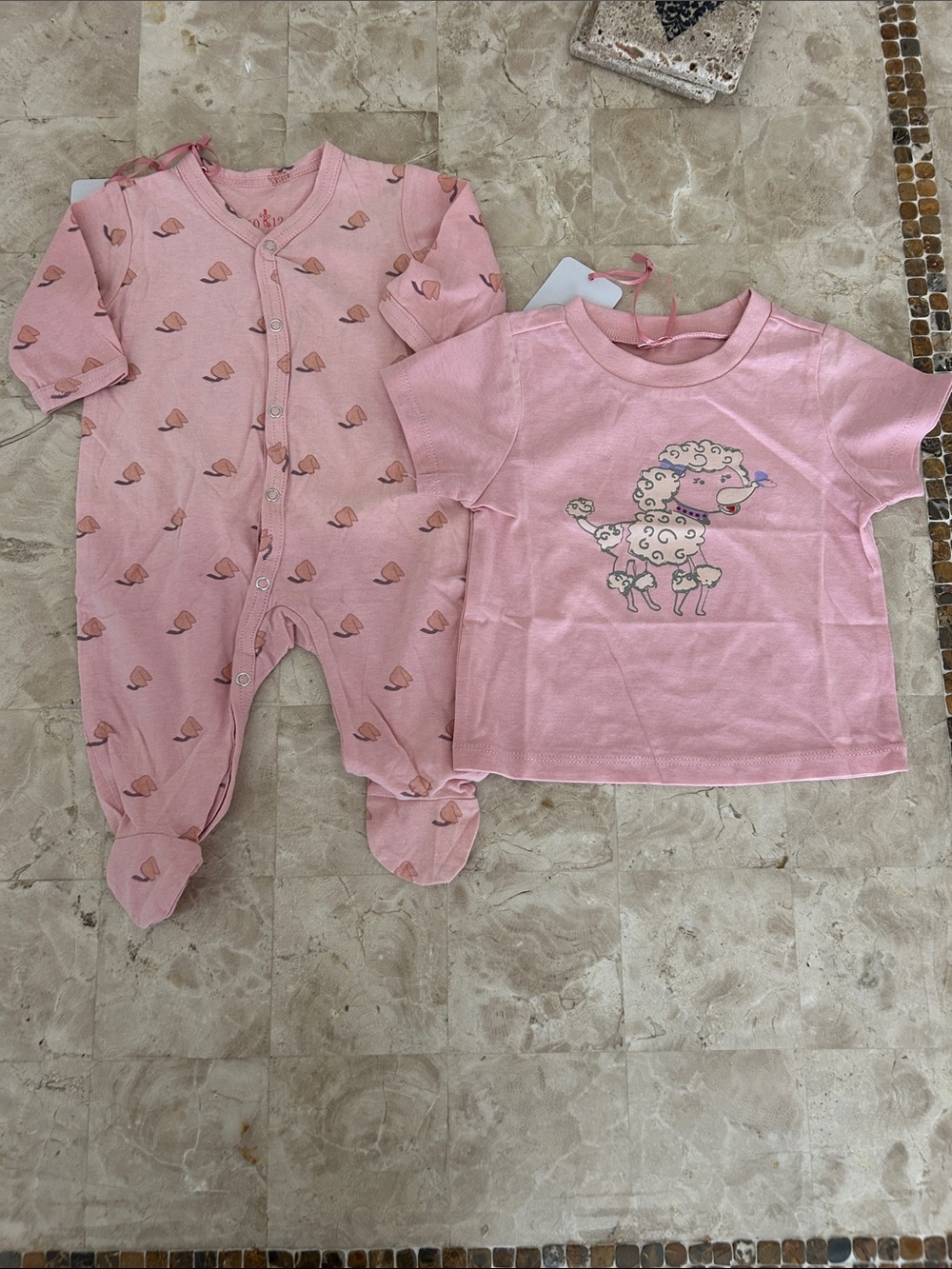 NWT 10 to 12 Baby Lounge Luxury Organic Cotton Bundle Sleeper 0-3 /T-Shirt 3-6‎